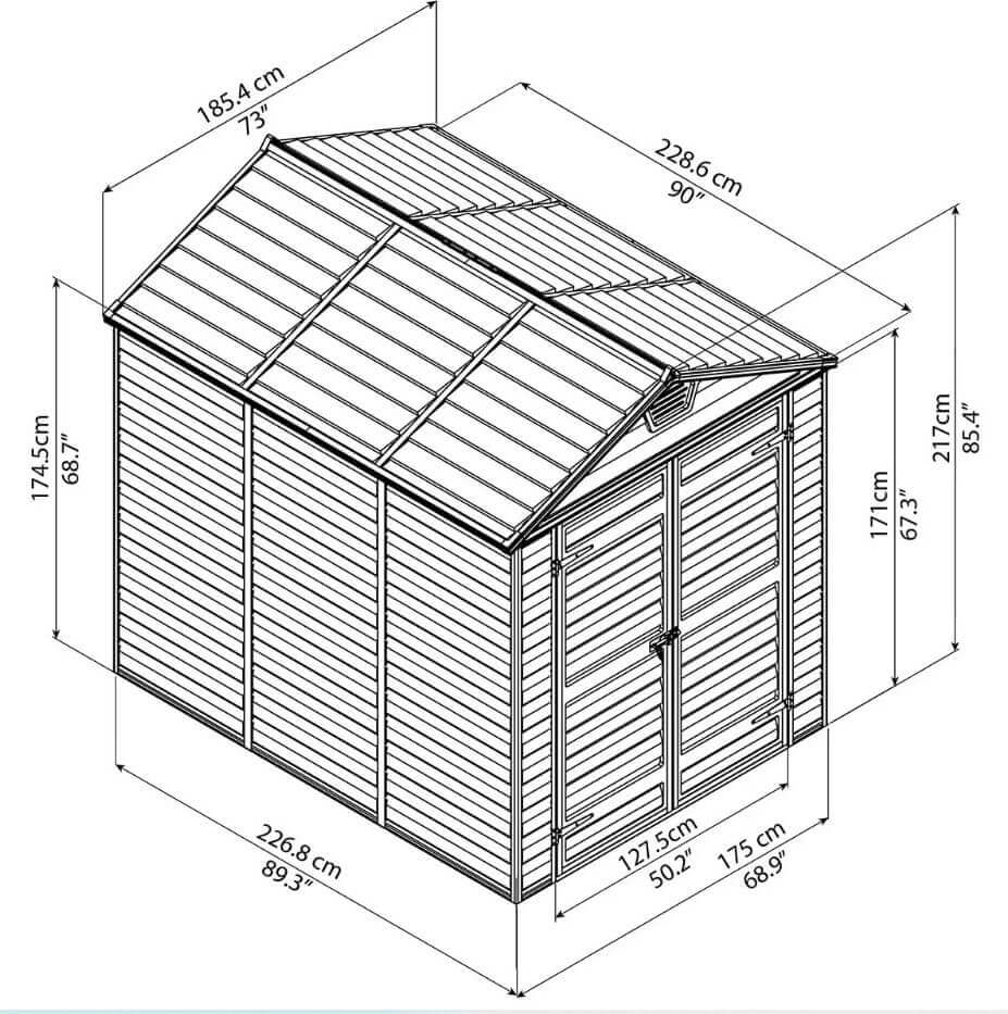 Сарай skylight 6x8 seryy