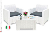 комплект мебели небраска терраса сет / nebraska terrace set (стол, 2 кресла), белый в официальном магазине viva-verde.ru