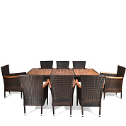 комплект плетеной мебели afm-480b 200x90 brown (8+1) в официальном магазине viva-verde.ru