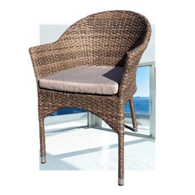 плетеное кресло afm-353cl beige + подушка в официальном магазине viva-verde.ru