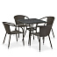 Комплект плетеной мебели T282BNT/Y137C-W53 Brown 4Pcs