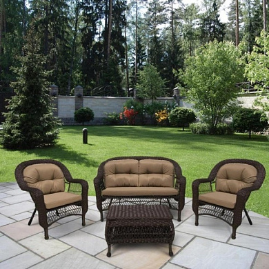 плетеный комплект для отдыхаlv-520bb brown-beige в официальном магазине viva-verde.ru