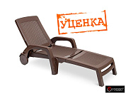 Шезлонг B:rattan МАЙАМИ / MIAMI складной, коричневый (дисконт)