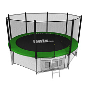 батут с сеткой unix 14 ft 4,27 м с лестницей зеленый от магазина viva-verde.ru