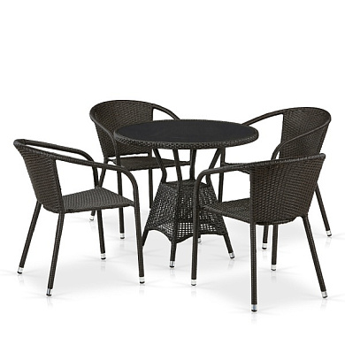 комплект плетеной мебели t707ans/y137c-w53 4pcs brown в официальном магазине viva-verde.ru